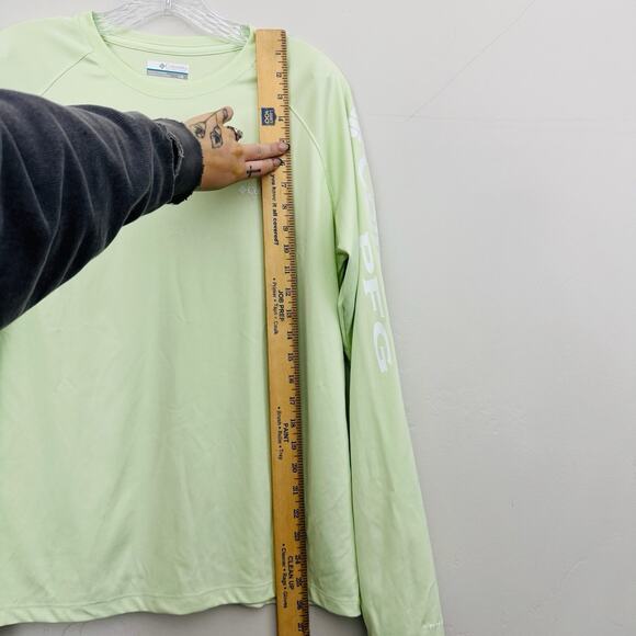 Columbia Light Green Long Sleeve PFG T Shirt Men’s Size L - Picture 5 of 8